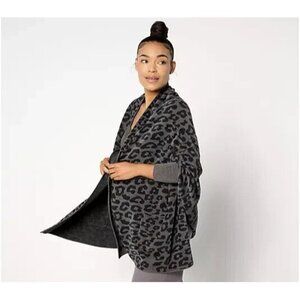 Barefoot Dreams CozyChic Ultra Lite Blanket Wrap CARBON/Black,L/XL A653690